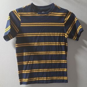 Wonder Nation Navy and Yellow Striped Tee